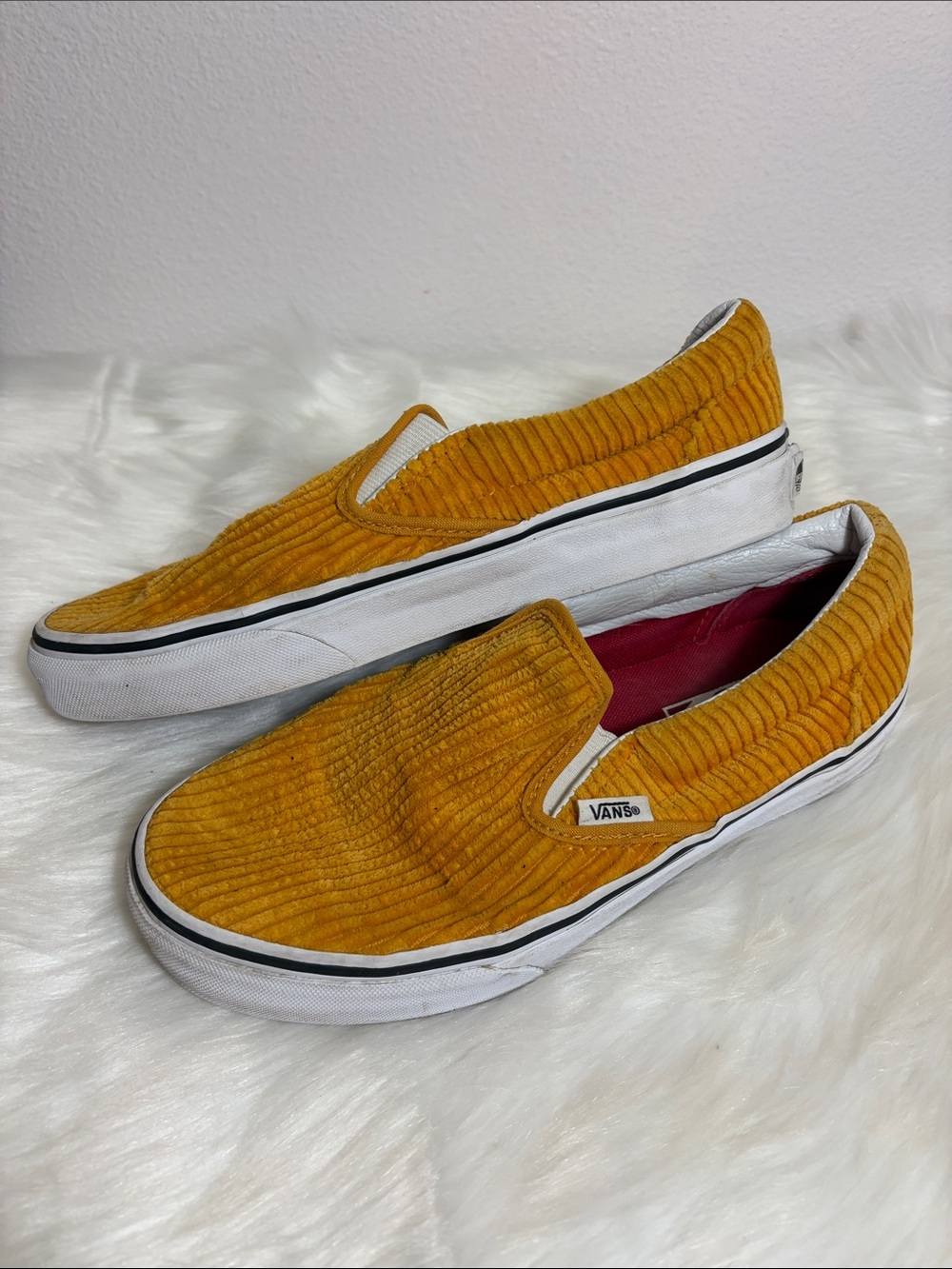 Vans Slip-On Mustard Yellow Corduroy Sneakers